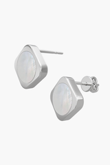 MOTHERLAND - Earrings - White Pearl Elements - Sterling Silver White Gold Plated