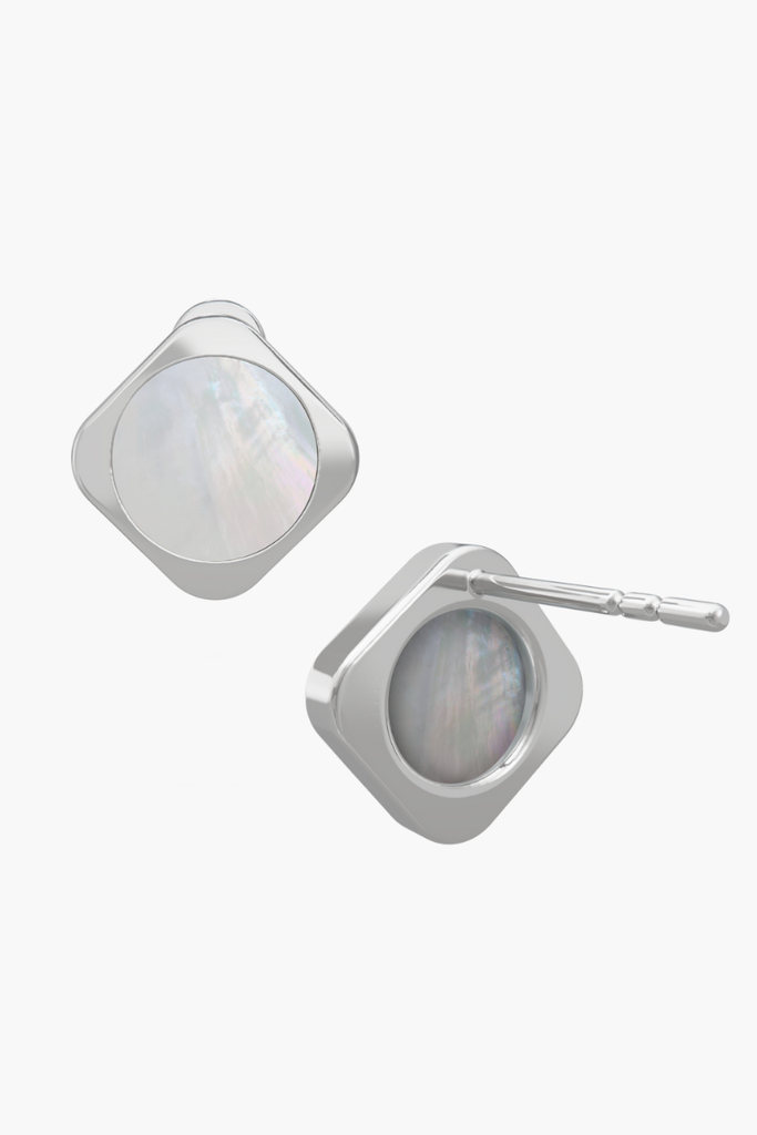 MOTHERLAND - Earrings - White Pearl Elements - Sterling Silver White Gold Plated