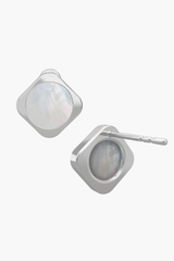 MOTHERLAND - Earrings - White Pearl Elements - Sterling Silver White Gold Plated