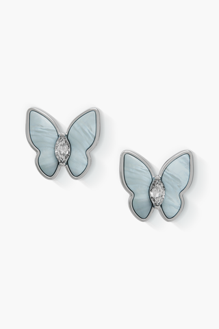 Springwing - Earrings - Alice Blue- Sterling Silver White Gold Plated