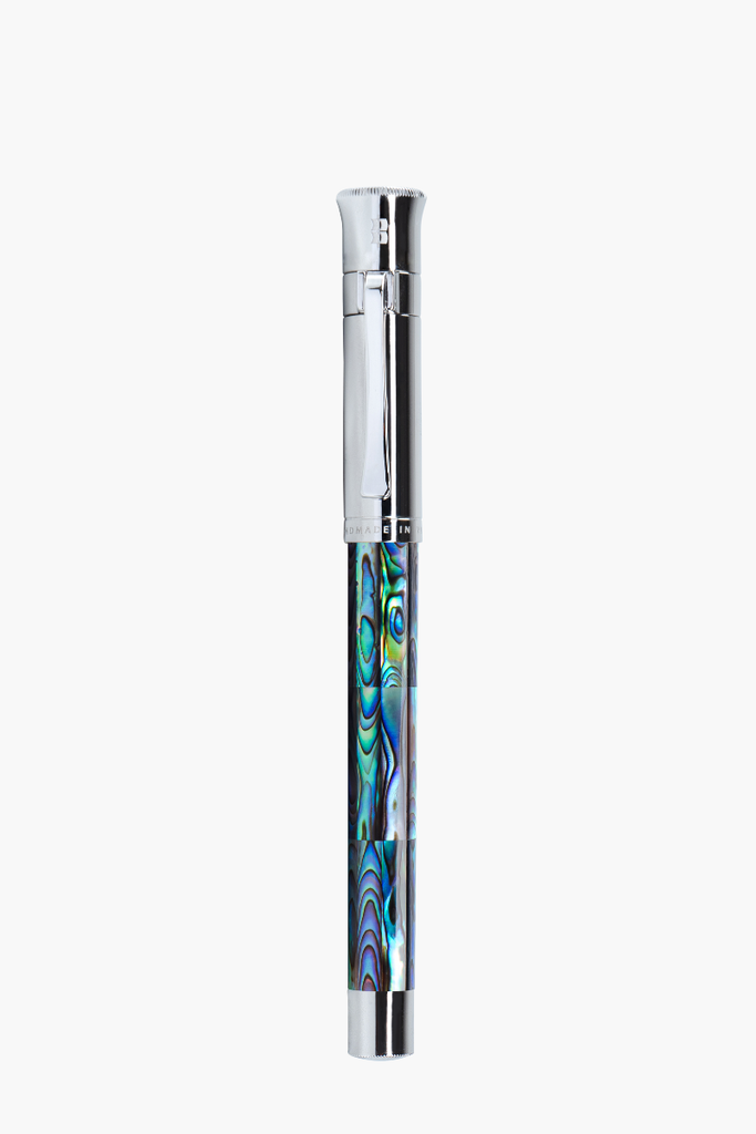 Gemperor - Rollerball Pen - New Zealand Abalone  - White Gold Plated