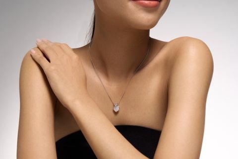 Heartbeat - Mặt Dây - Ngọc Trai Trắng - Bạc Ý Mạ Vàng Trắng