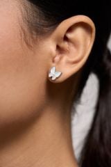 Springwing - Earrings - White Mother-of-Pearl - Sterling Silver White Gold Plated