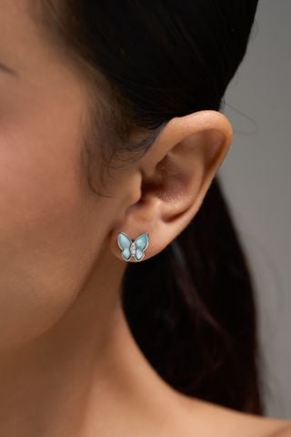 Springwing - Bông Tai - Ngọc Trai Xanh Alice - Bạc Ý Mạ Vàng Trắng