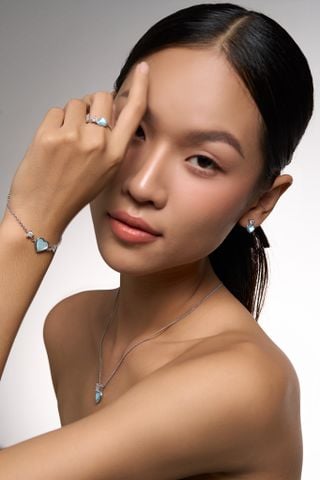 Heartbeat - Nhẫn - Ngọc Trai Xanh Alice - Bạc Ý Mạ Vàng Trắng