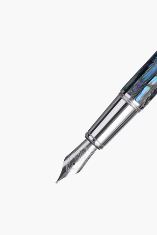 BLU-1997 - Fountain Pen - New Zealand Abalone - White Gold Plated