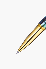 Gemprise - Rollerball Pen - New Zealand Abalone - Gold Plated With White Clip