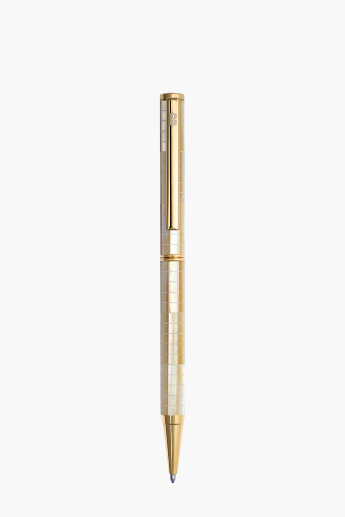 Inspired - Engrave Checked - Northern Australia Golden Pearl - Titanium Gold Plated