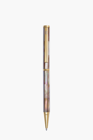 Inspired - Bút Ký Ngọc Trai Nâu Mississippi - Mạ Titanium Gold