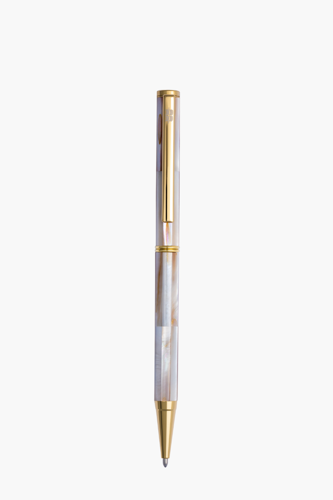 Inspired - Bút Ký Ngọc Trai Tím Mississippi - Mạ Titanium Gold