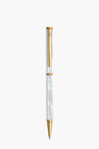 Inspired - Bút Ký Ngọc Trai Trắng Bắc Úc - Mạ Titanium Gold