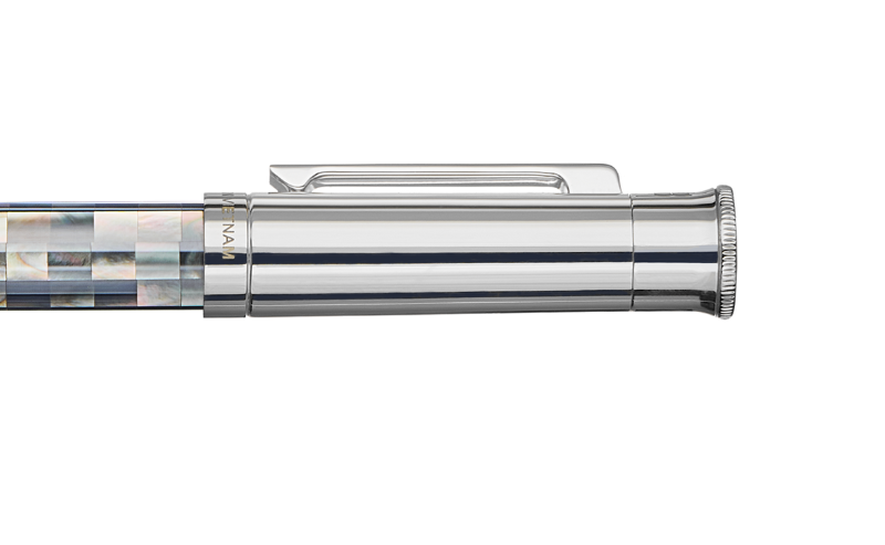 Gemprise - Rollerball Pen - Checked - Tahiti Black Pearl - White Gold Plated