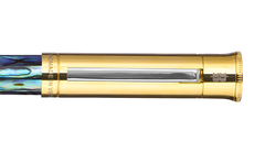 Gemprise - Rollerball Pen - New Zealand Abalone - Gold Plated With White Clip
