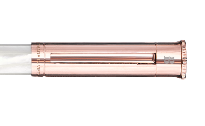Gemprise - Rollerball Pen - Northern Australia White Pearl - Rose Gold Plated