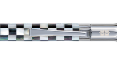 Visionary - Checked - White Pearl - Black Pearl - White Gold Plated