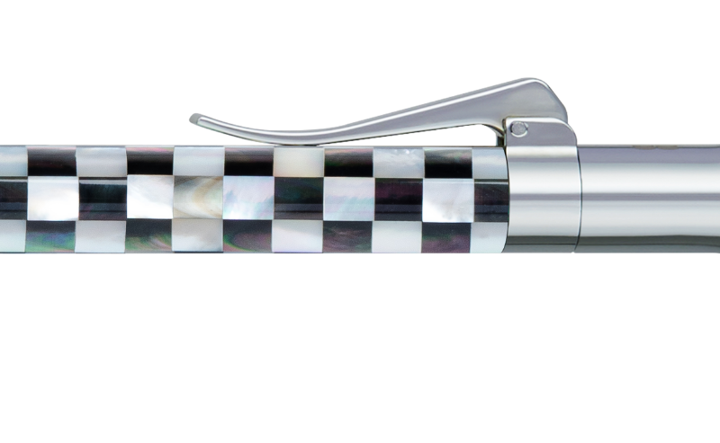 Visionary - Checked - White Pearl - Black Pearl - White Gold Plated