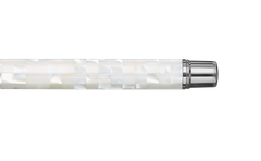 Gemprise - Fountain Pen - Checked - White Trochus - White Gold Plated