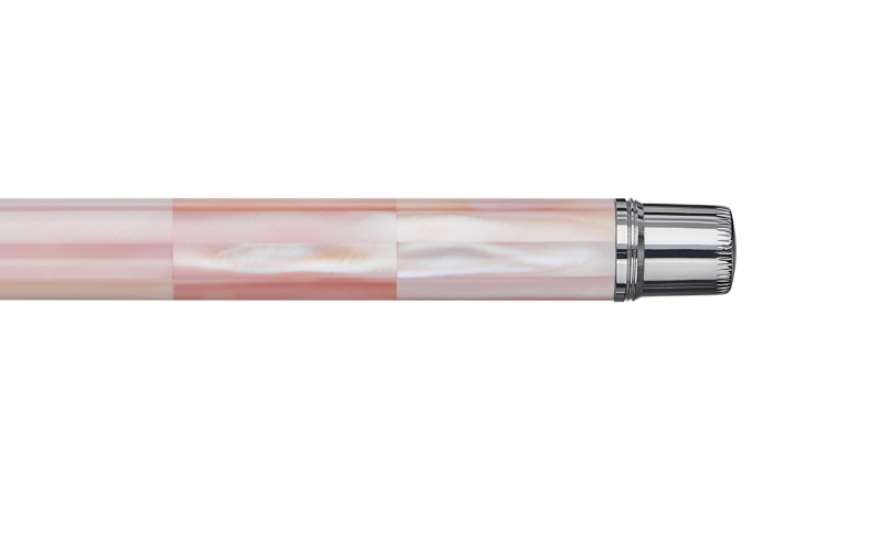 Gemprise - Fountain Pen - Mississippi Pink Pearl - White Gold Plated