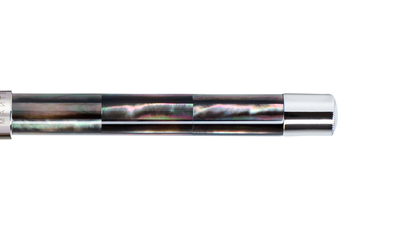Gemperor - Rollerball Pen - Tahiti Black Pearl - White Gold Plated