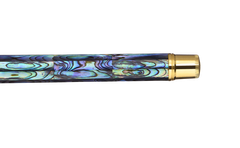 Gemprise - Rollerball Pen - New Zealand Abalone - Gold Plated With White Clip