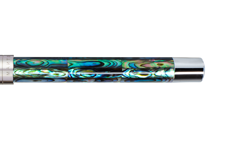 Gemperor - Rollerball Pen - New Zealand Abalone  - White Gold Plated