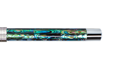 Gemperor - Rollerball Pen - New Zealand Abalone  - White Gold Plated