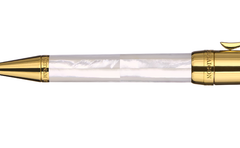 BLU-1997 - Ballpoint Pen - Northern Australia White Pearl - Gold Plated