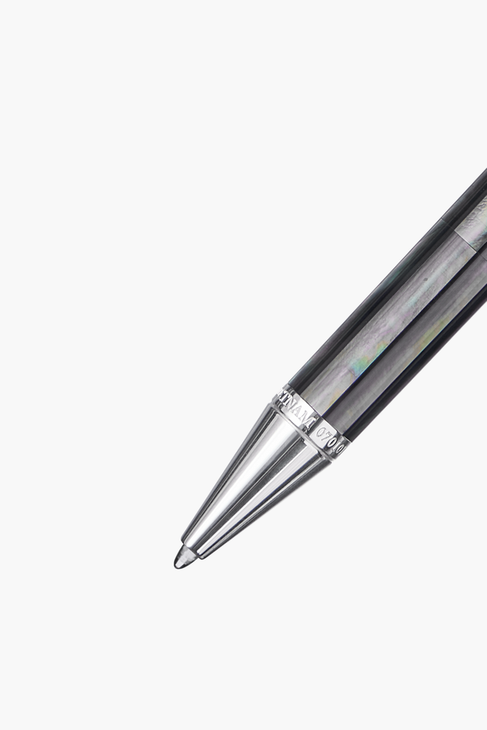 BLU-1997 - Ballpoint Pen - Tahiti Black Pearl - White Gold Plated