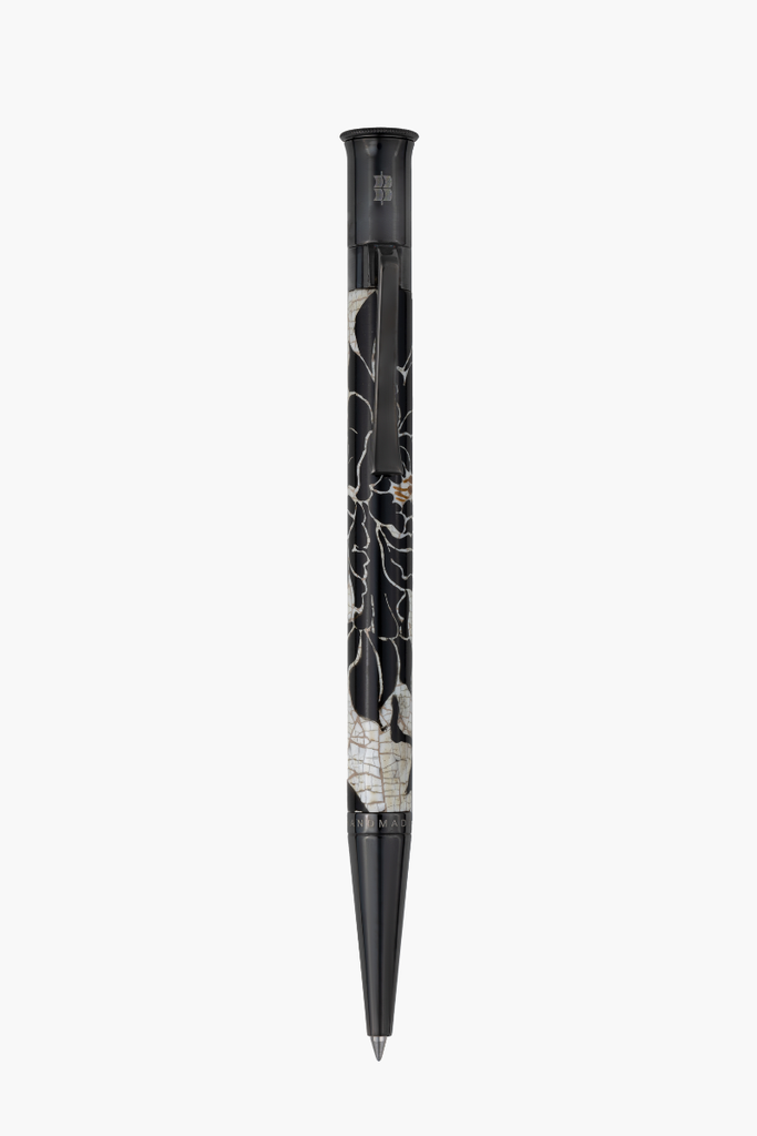 Vietnam Lacquer - Peony - Ruthenium Plated