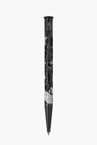 Vietnam Lacquer - Peony - Ruthenium Plated
