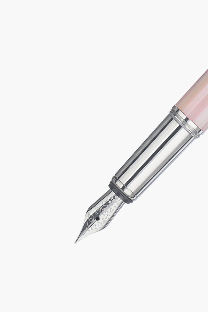 Gemprise - Fountain Pen - Mississippi Pink Pearl - White Gold Plated