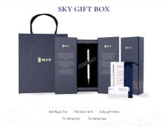 Inspired - Bút Ký Ngọc Trai Trắng Bắc Úc - Sọc Caro Đen - Mạ Titanium Gold