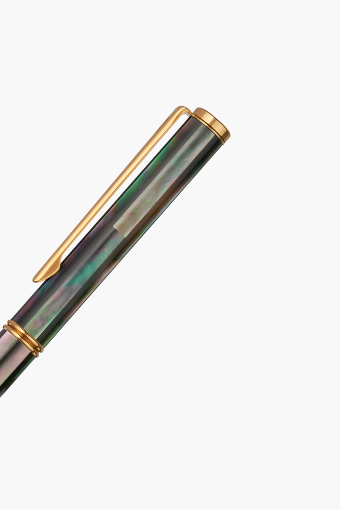 Inspired - Bút Ký Ngọc Trai Đen Tahiti - Mạ Titanium Gold