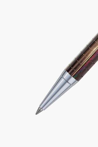 Inspired -  Bút Ký Ngọc Trai Đen Tahiti - Sọc Caro - Mạ Chrome