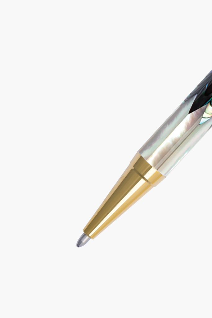 Inspired - Bút Ký Ngọc Trai Trắng Bắc Úc - Bào Ngư New Zealand - Mạ Titanium Gold