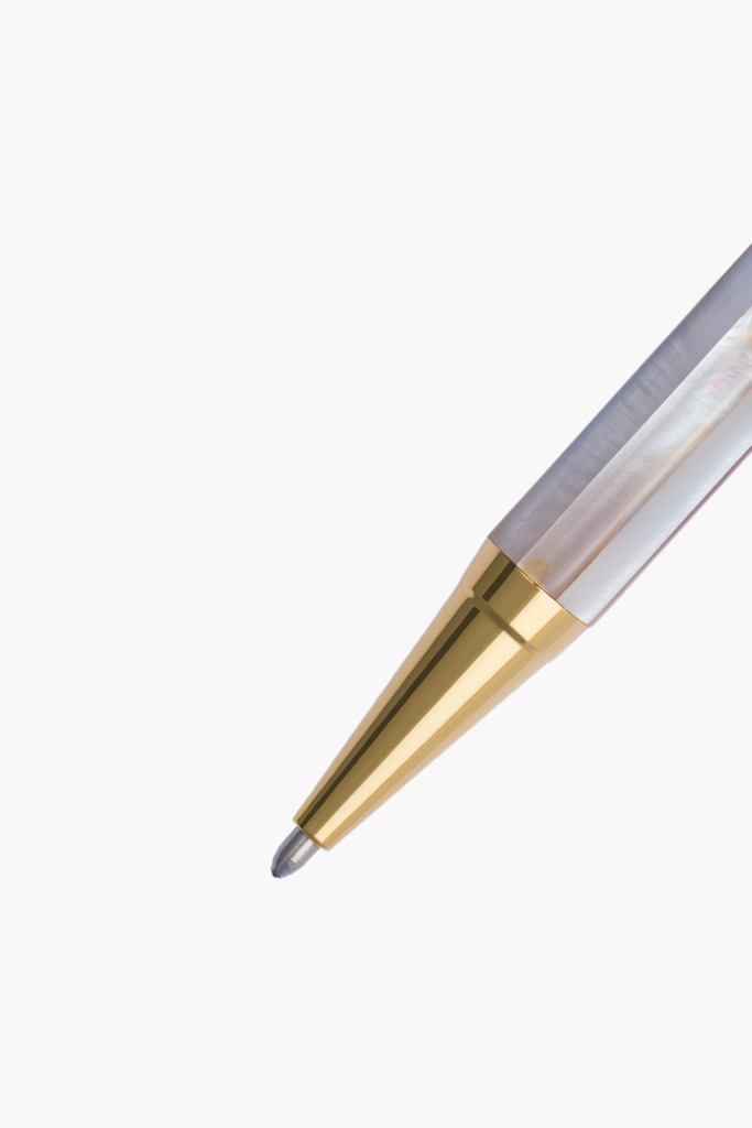 Inspired - Bút Ký Ngọc Trai Tím Mississippi - Mạ Titanium Gold