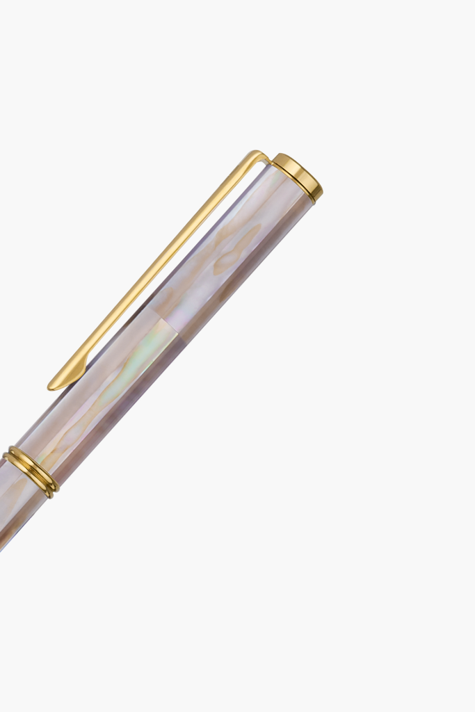 Inspired - Bút Ký Ngọc Trai Tím Mississippi - Mạ Titanium Gold