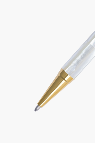 Inspired - Bút Ký Ngọc Trai Trắng Bắc Úc - Mạ Titanium Gold