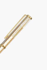 Inspired - Bút Ký Ngọc Trai Vàng Bắc Úc - Sọc Caro - Mạ Titanium Gold
