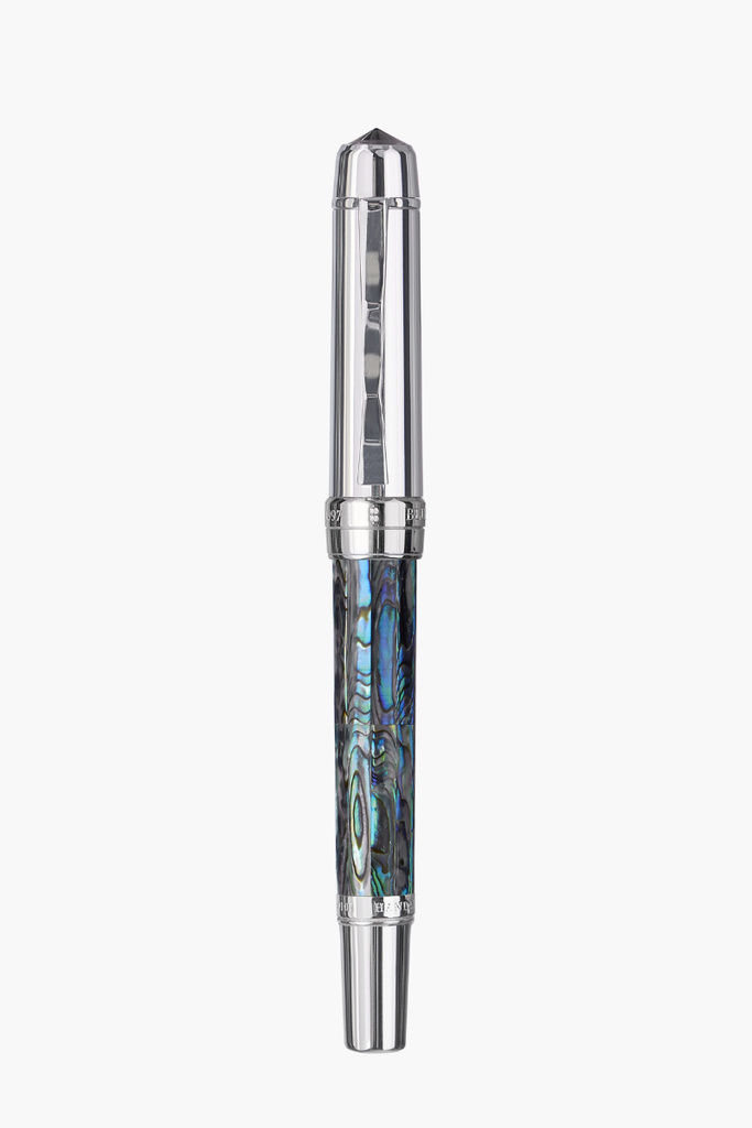 BLU-1997 - Fountain Pen - New Zealand Abalone - White Gold Plated