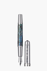 BLU-1997 - Fountain Pen - New Zealand Abalone - White Gold Plated