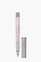 Gemprise - Fountain Pen - Mississippi Pink Pearl - White Gold Plated