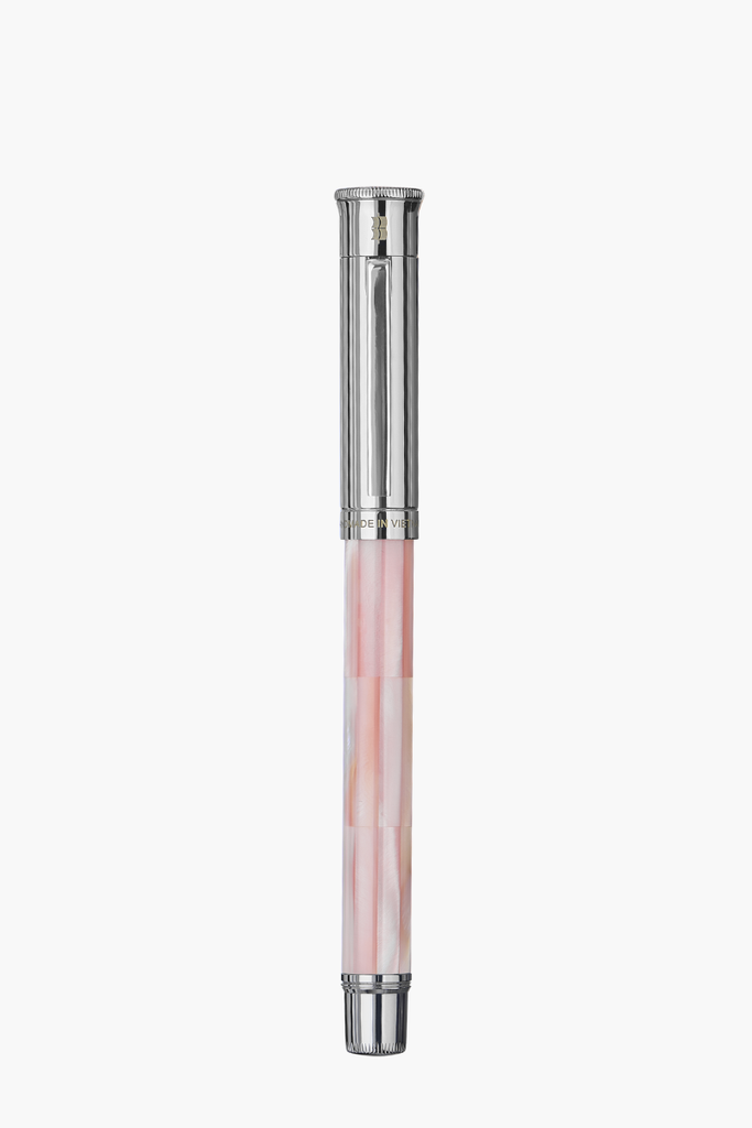 Gemprise - Fountain Pen - Mississippi Pink Pearl - White Gold Plated