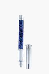 Gemprise - Lacquer Pen - Deep Ocean Blue - Fountain - White Gold Plated