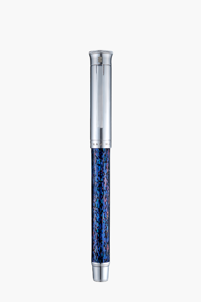 Gemprise - Bút Máy Sơn Mài Deep Ocean Blue - Mạ Vàng Trắng