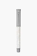 Gemprise - Fountain Pen - Checked - White Trochus - White Gold Plated