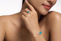 Heartbeat - Bracelet - Blue Moon - Sterling Silver White Gold Plated
