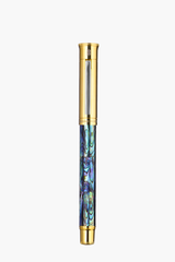 Gemprise - Rollerball Pen - New Zealand Abalone - Gold Plated With White Clip