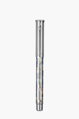 Gemprise - Rollerball Pen - Checked - Tahiti Black Pearl - White Gold Plated