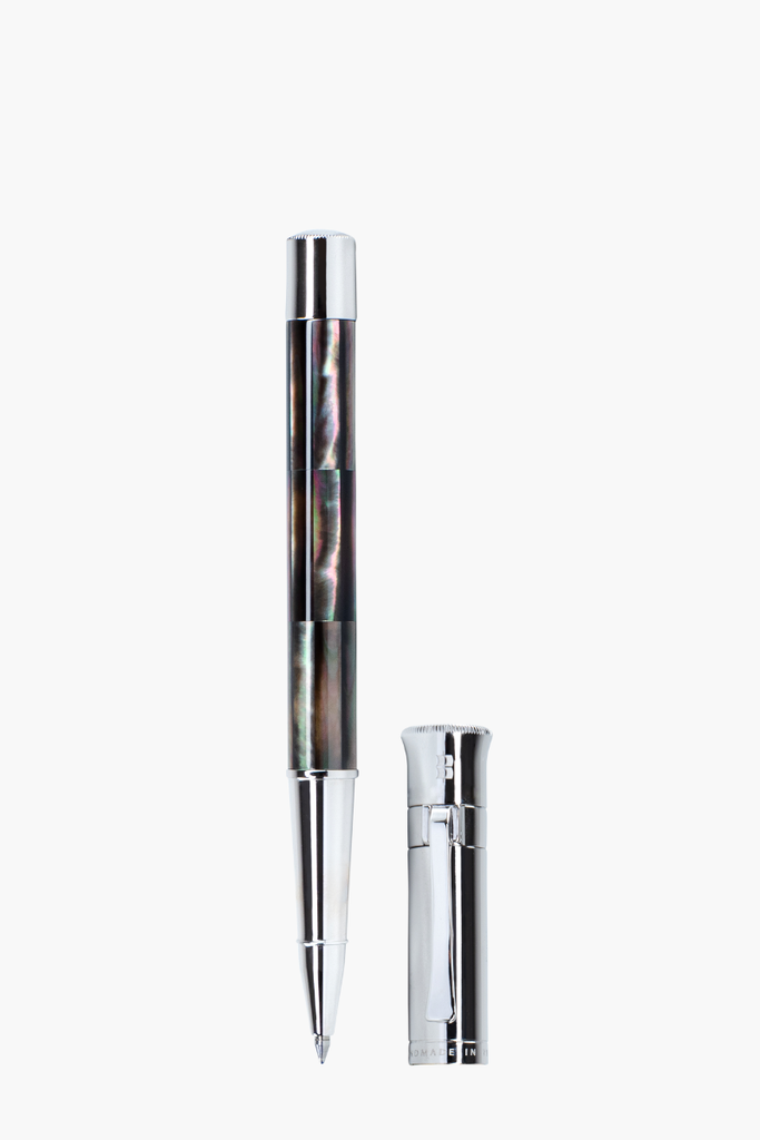 Gemperor - Rollerball Pen - Tahiti Black Pearl - White Gold Plated